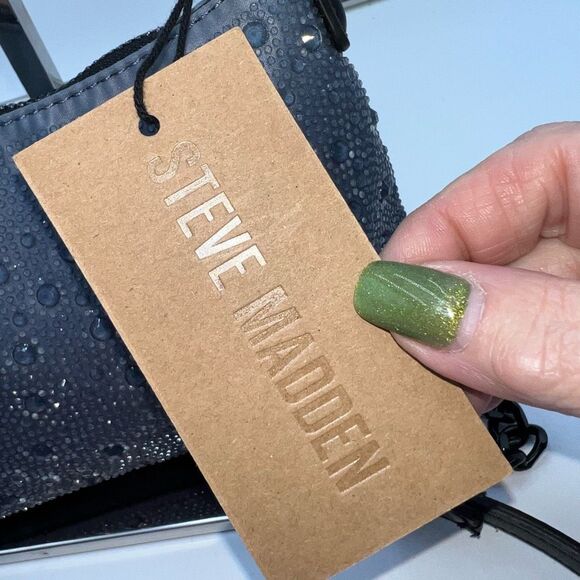 Steve Madden BBABS Sparkle Gray and Black hardware Bag - Picture 3 of 13